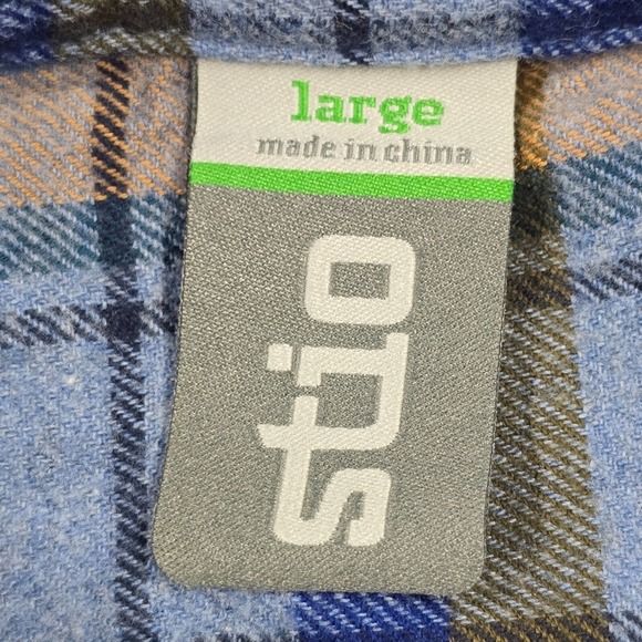 Stio Junction Midweight Flannel Shirt Mens L Blue Yellow Plaid Outdoors Casual‎ - Picture 5 of 11